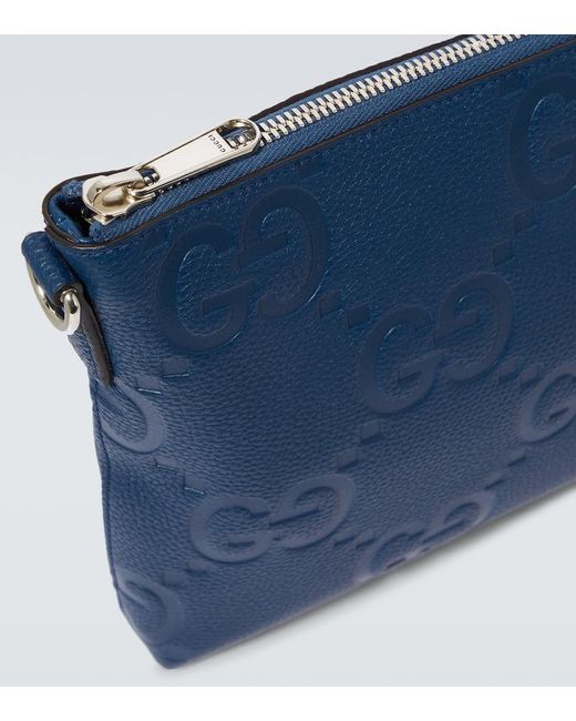 Gucci Blue Jumbo GG Medium Leather Messenger Bag for men