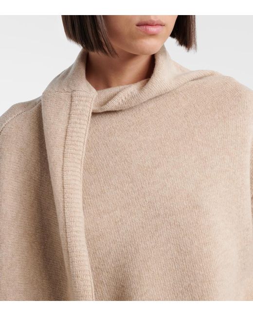 The Attico Natural Scarf-Detail Virgin Wool Sweater