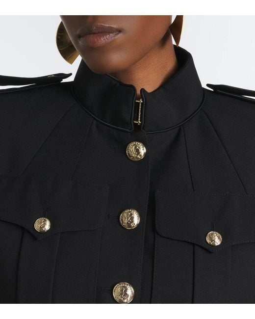 Balmain Black Belted Wool Jacket