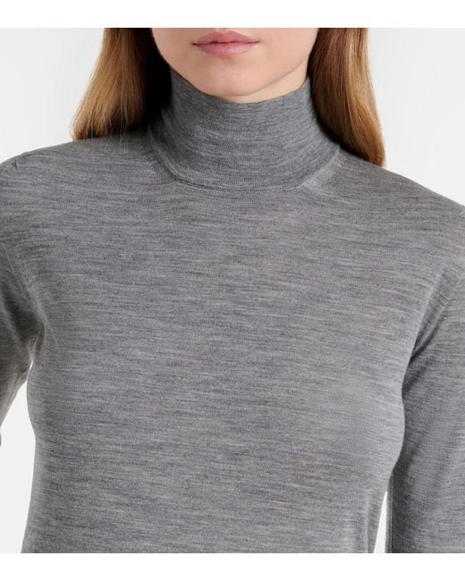 Max Mara Gray Boa Virgin Wool Sweater
