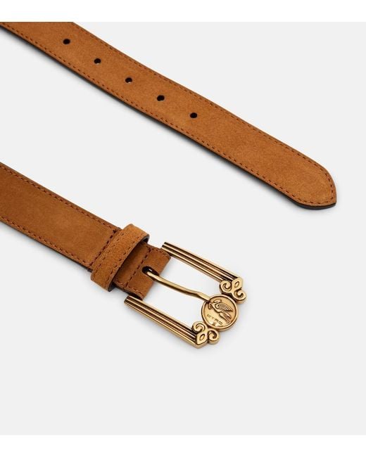 Etro Brown Pegaso Suede Belt