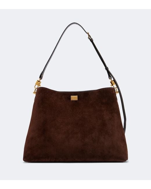 Dolce & Gabbana Brown Vittoria Large Suede Shoulder Bag