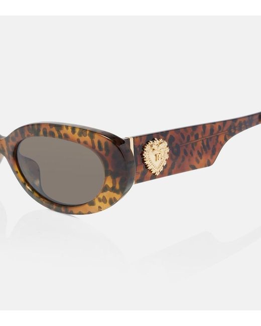 Dolce & Gabbana Brown Devotion Oval Sunglasses