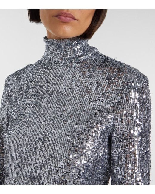 Rabanne Gray Sequined Top