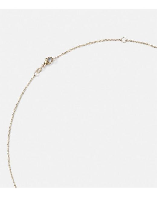 STONE AND STRAND White Disco 10Kt Necklace With Diamonds