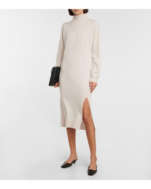 Jardin Des Orangers Natural Wool And Cashmere Sweater Midi Dress