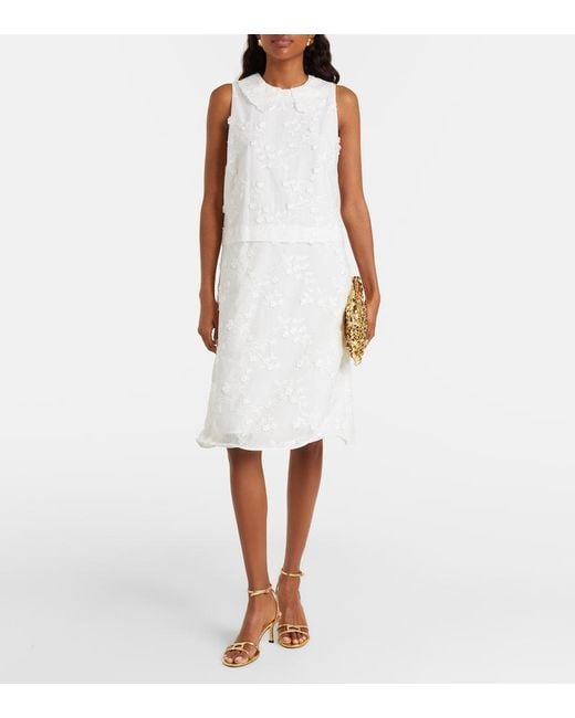 Dorothee Schumacher White Light Volumes Cotton Fil Coupe Midi Dress