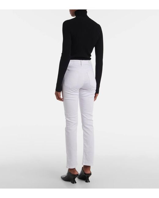 AG Jeans White High-Rise Flared Jeans Mari