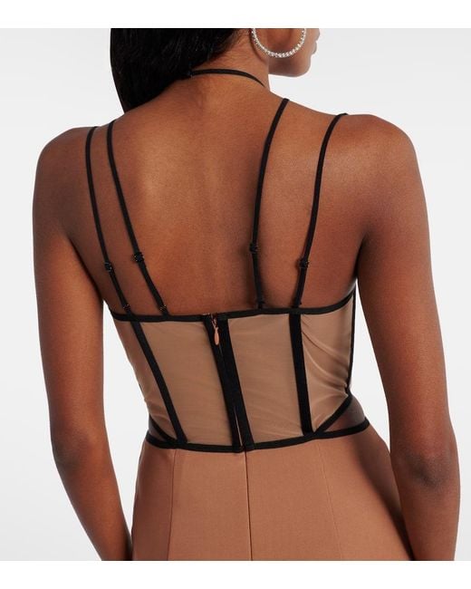 Nensi Dojaka White Leila Bustier Gown