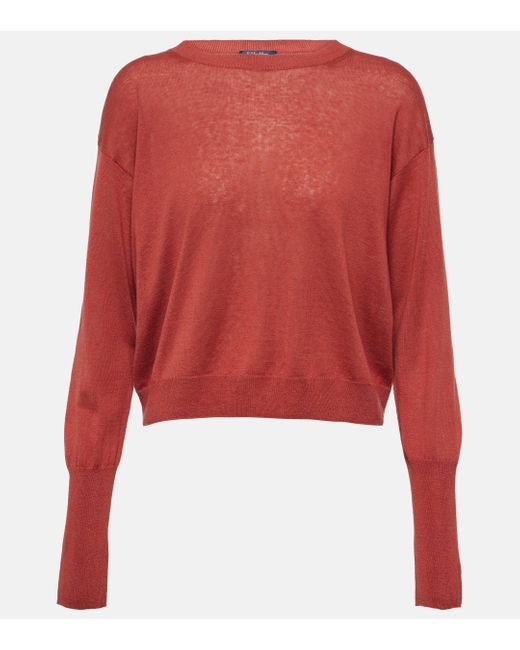 Max Mara Red Giuditta Silk And Linen Sweater