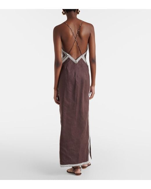 ALÉMAIS Brown X Laurence Leenaert Leandra Ramie Maxi Dress