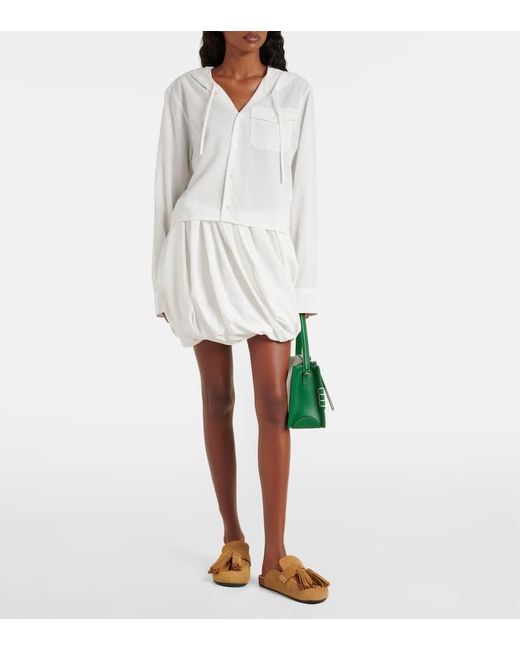 Camisa Cropped Con Capucha J.W. Anderson de color White