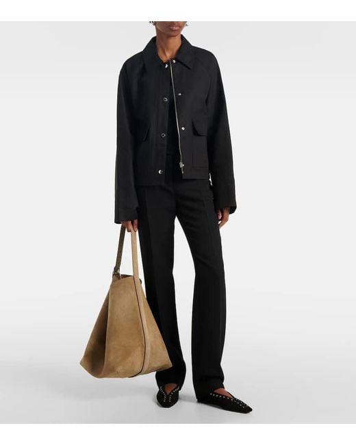 Totême  Natural Tote Bag Aus Veloursleder