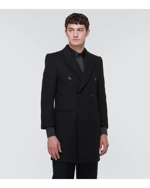 Cappotto in lana di Saint Laurent in Black da Uomo