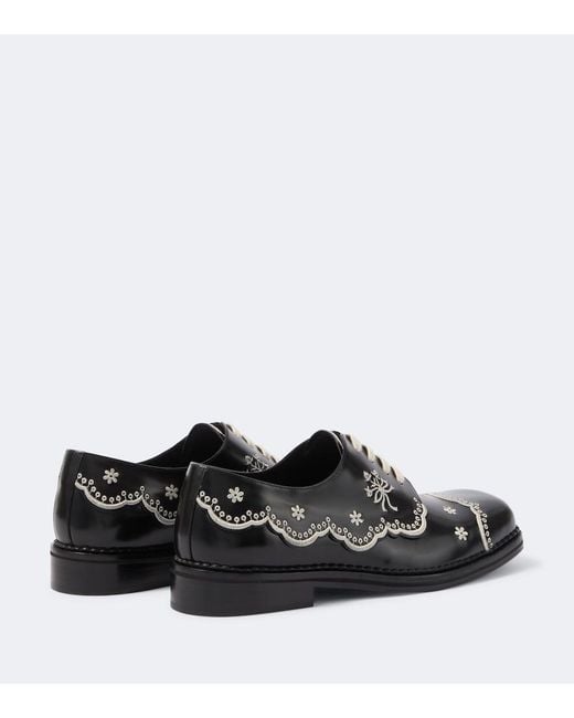 Simone Rocha Bestickte Brogues Aus Leder in Black für Herren