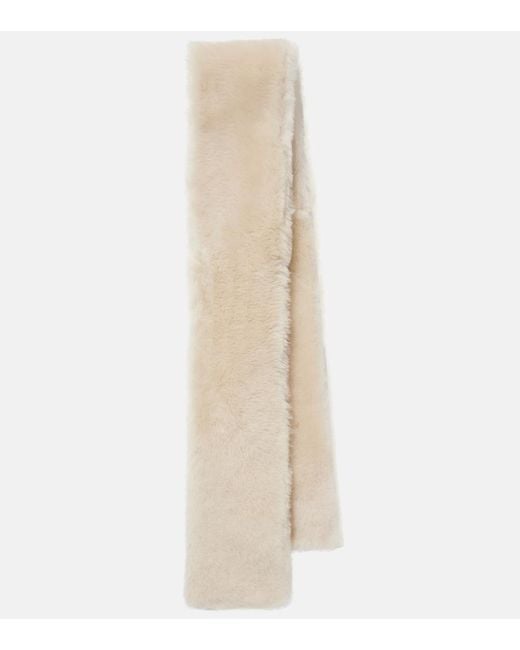 Totême  White Shearling Scarf