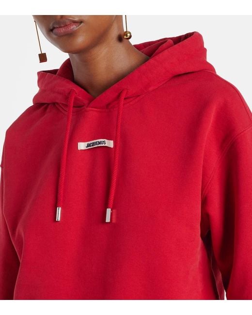 Felpa Con Cappuccio di Jacquemus in Red