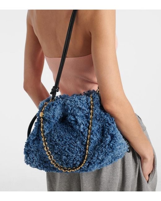 Loewe Blue Flamenco Medium Denim Clutch
