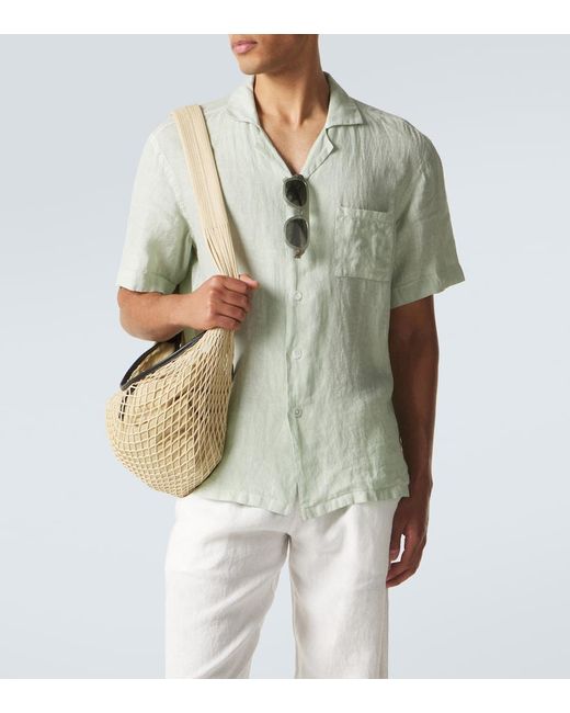 Thom Sweeney White Linen Shirt for men