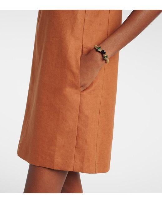 Posse Brown Rio Linen Shift Dress
