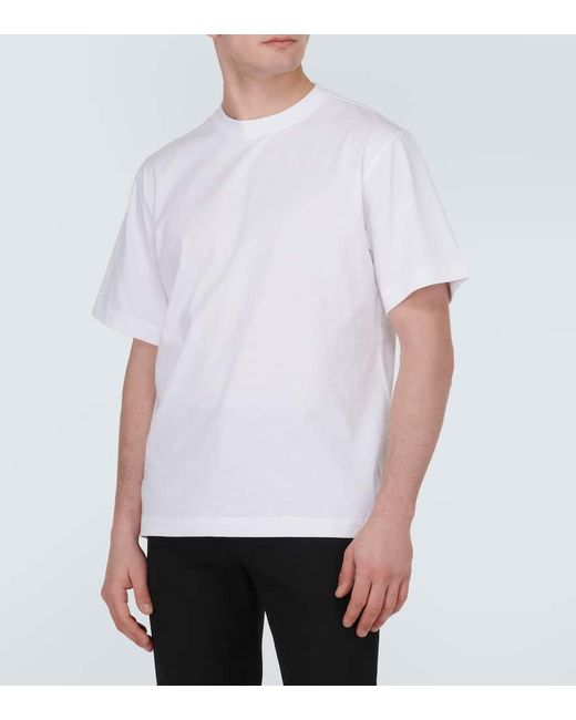 Burberry White Printed Cotton Jersey T-Shirt for men