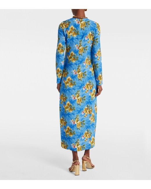 LaDoubleJ Blue Swing Floral Midi Dress