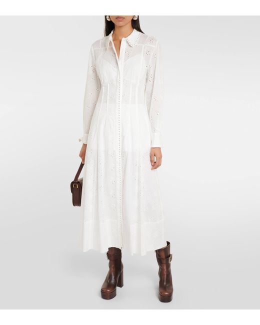 Robe chemise Embroidered Ease en coton Dorothee Schumacher en coloris White