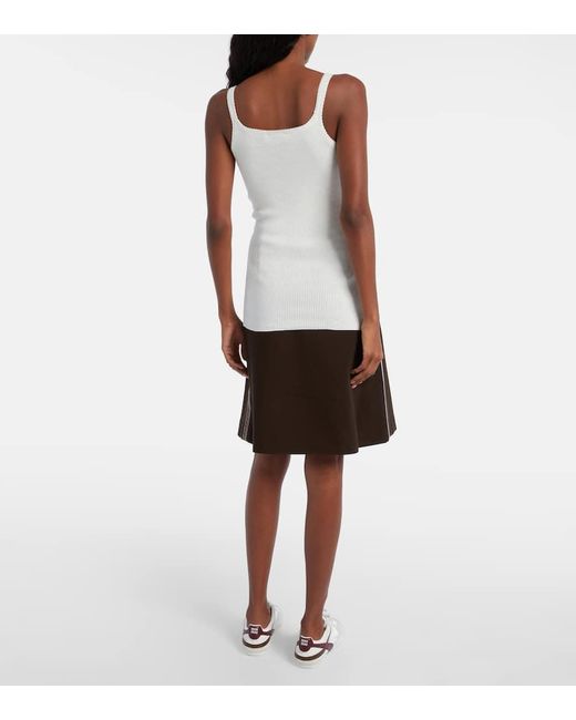 Miu Miu White Top Aus Baumwolle Mit Spitze