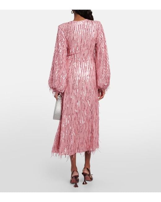 Abito Lungo Con Paillettes di ROTATE BIRGER CHRISTENSEN in Pink