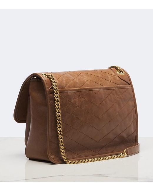 Saint Laurent Brown Niki Medium Leather Shoulder Bag
