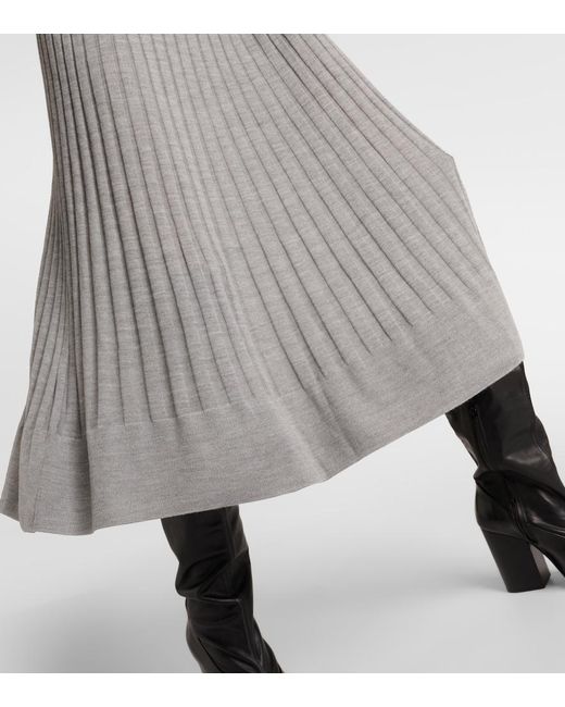 Proenza Schouler Gray Eden Wool-Blend Midi Dress