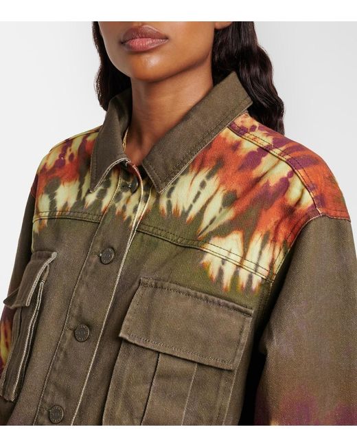 ALÉMAIS Green Marilyn Dyed Denim Jacket