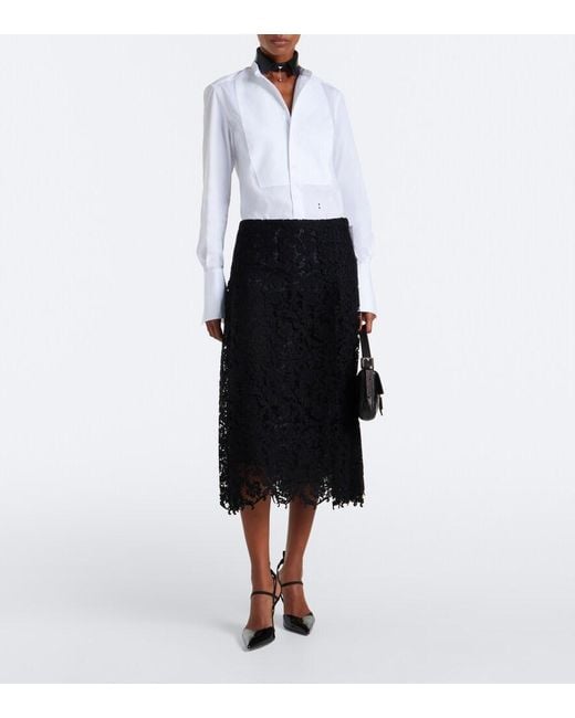 Fendi White Pique-Trimmed Cotton Poplin Shirt