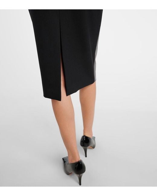 Stella McCartney Brown Snake-Effect Midi Skirt