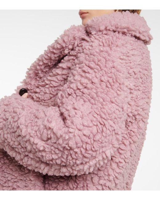Isabel Marant Pink Sabrinega Teddy Coat