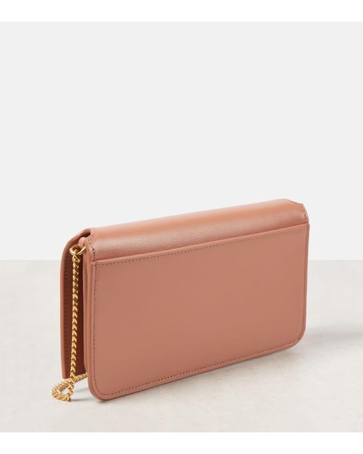 Saint Laurent Pink Cassandre Leather Phone Pouch