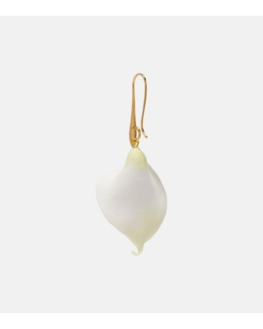Jennifer Behr White Alexia Floral Drop Earrings