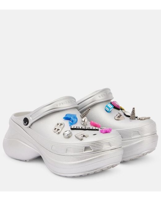 Balenciaga Gray X Crocs Platform Clogs
