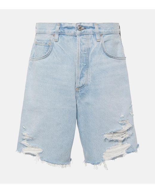 Citizens of Humanity Blue Distressed Jeansshorts Ayla