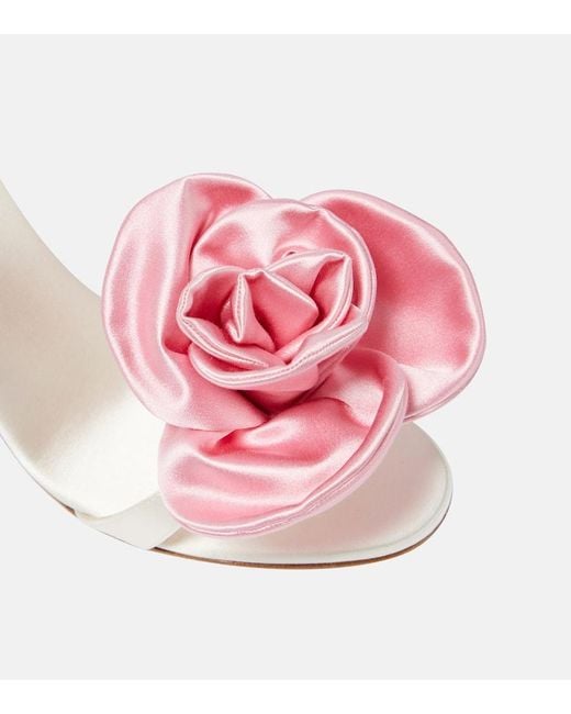 Magda Butrym Pink Verzierte Sandalen Aus Satin