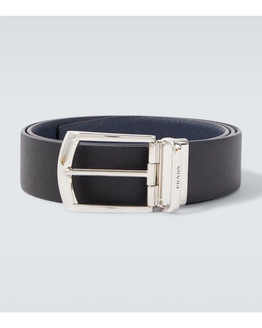 Prada Blue Leather Belt for men