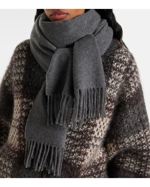 Brunello Cucinelli Gray Cashmere Scarf