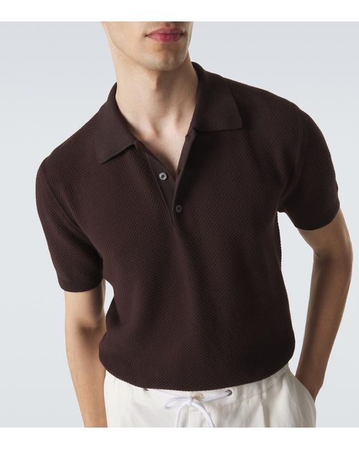Canali Brown Cotton Polo Shirt for men