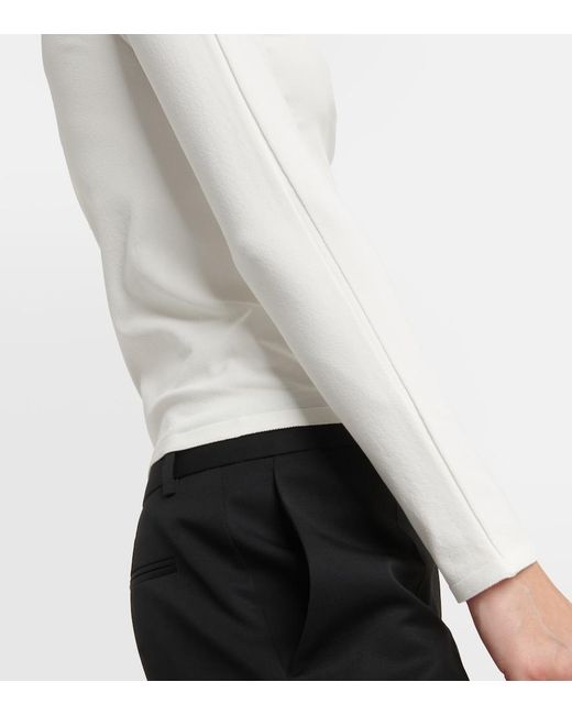 The Row White Patti Zip-Up Top