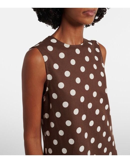 Asceno Brown Tallin Linen And Cotton Maxi Dress