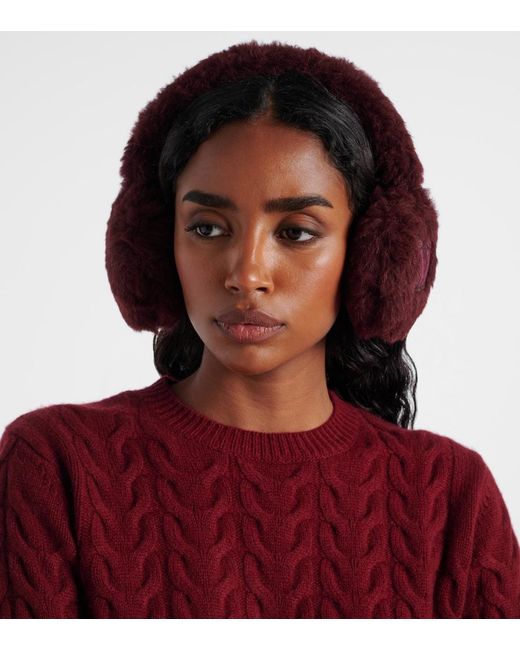 Max Mara Red Alpaca, Wool, And Silk Earmuffs