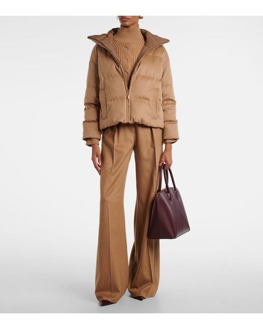Max Mara Natural Diego Reversible Camel Hair Down Jacket