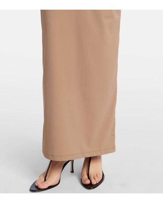 Christopher Esber Natural Ruched Jersey Maxi Dress