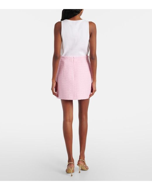 Patou Pink Cotton-Blend Tweed Miniskirt