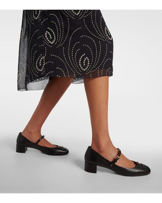 Prada Black 35 Leather Mary Jane Pumps